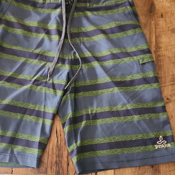 Prana Other - Prana Green and Blue Board Shorts Quick-Drying Swimwear Sz 36
